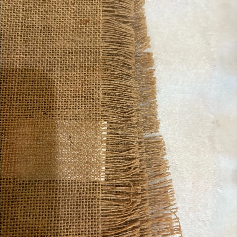 Rustic Tan Table Runner with Plaid Truck Design